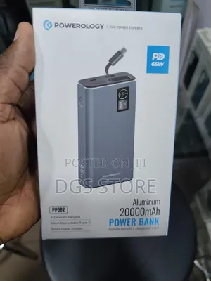 Powerology Pp082 Aluminum 20,000mah 65w Power Bank