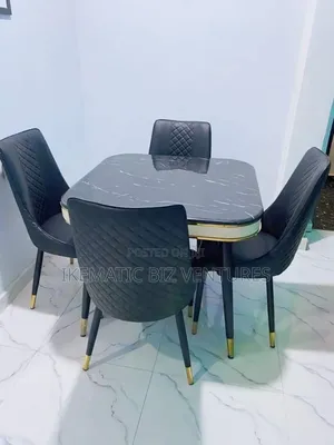 Unique Marble Dinning Table With 4 Chairs