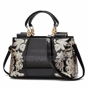 Maria Glossy Embroidery Classy Rich Aunties Bag