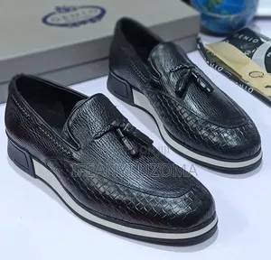 Italian Leather Black Loafers Shoe