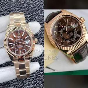 "Replica Rolex Sky-Dweller Watch - Leather or Chain Strap"