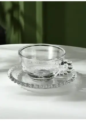 Glass Tea Cup and Saucer