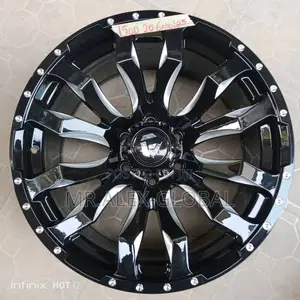 20 Inches Off-Road Wrangler Rim Shining Black and Stainless