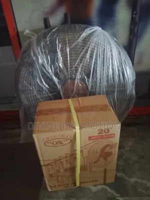 20" Ox Industrial Standing Fan, Copper Coil, Black Color