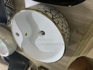 Luxury Gold and White Countertop Basin