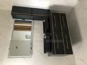 Double Black Cabinet Basin With Shelf