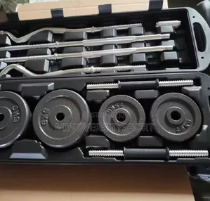 Adjustable Dumbbell and Barbell and Curved Bar Weights 55kg