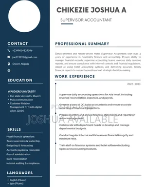 Position of a Supervisor Accountant