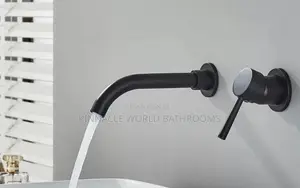 England Black Conduit Wall Basin Mixer Tap