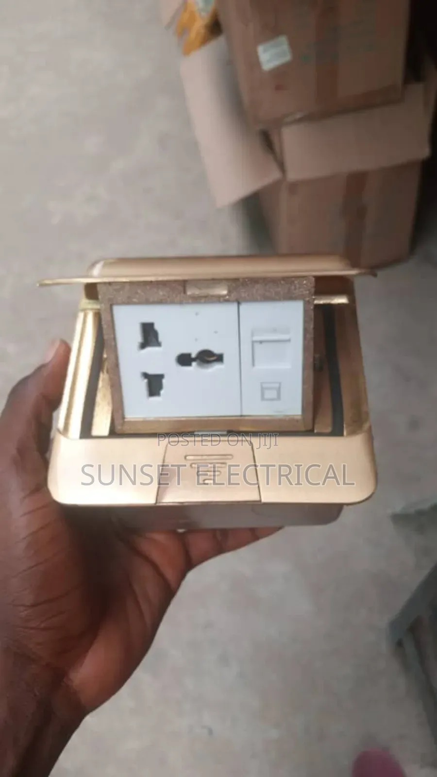 Floor Socket With 1socket and 1data Gold Color