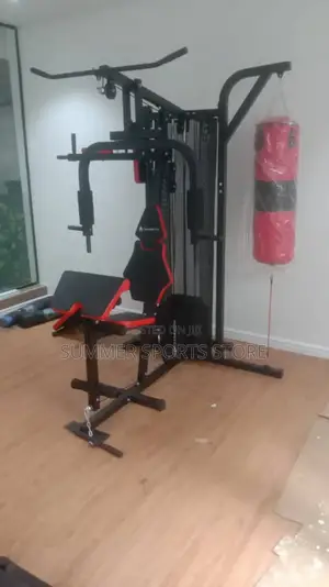 3 Station Gym With Punching Bag