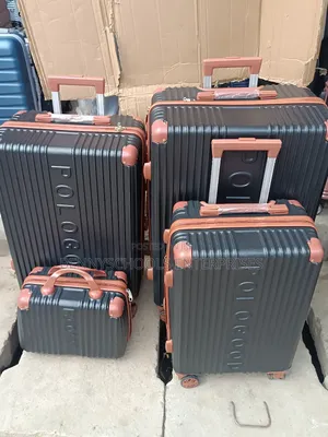 Set of 4 Black Polo Good Plastic Travelling Luggage Boxes