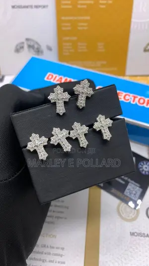 Moissanite Cross Punk Y2k Earrings 925 Sterling Silver