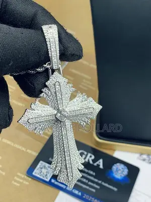 Moissanite Vintage Sterling Silver Cross Piece