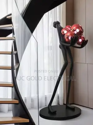 Statue Sculpture Floor Lamp Long Arm Ball Exhibition Hall