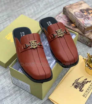 Brown Leather Burberry Half Shoe