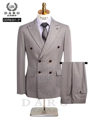 Men's Luxury Stripes Double Brested Turkey Suit