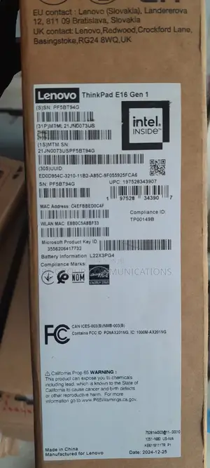 New Laptop Lenovo Thinkpad E16 G1 16GB Intel Core I7 SSD 512GB
