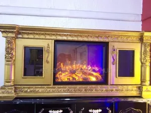 Executive Royal Tv Stand With Electric Fireplace.