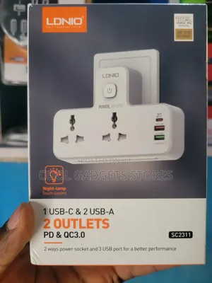 Ldnio Sc2311 2 Socket/2usb/Type-C Outlet