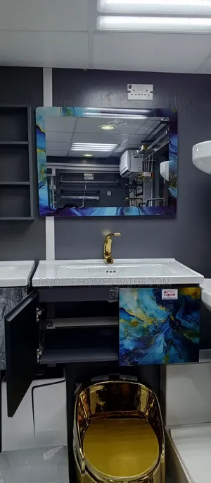 Luxury Art-Design Bathroom Vanity Cabinet With Led Mirror
