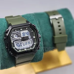 Poedagar Quality Digital and Analog Rubber Strap Watch