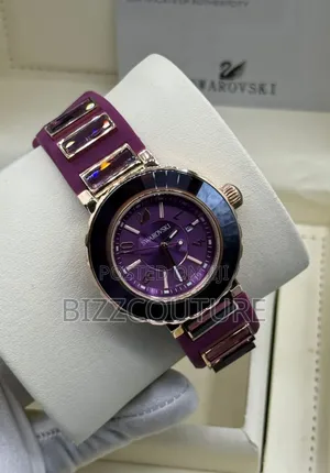 Original Swarovski Women's Purple Rubber Strap Watch