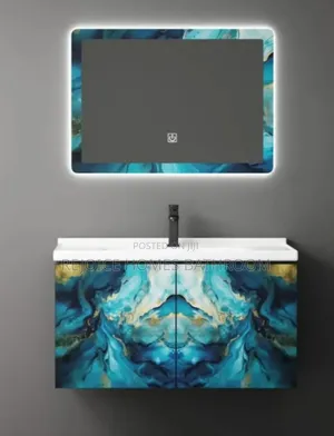 Luxury Art-Design Bathroom Vanity Cabinet With Led Mirror