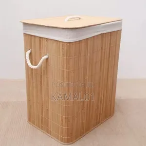 Round Bamboo Laundry Hamper/Basket