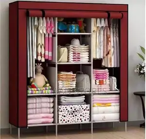 Foldable Portable Wardrobe With Roll-Up Cover – 3 Column