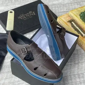 Quality Leather Brown and Black Sandals