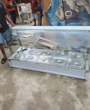 10 Plates Curved Glass Food Warmer Display