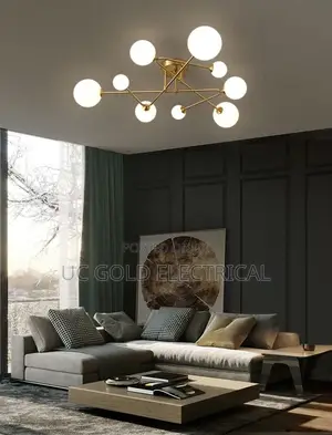 Copper Led Chandelier for Living Room Bedroom Dining Room
