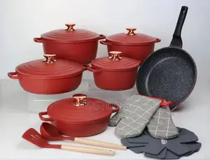 6 Set Non-Stick Die Cast Iron Pot Set Cookware- Non-Toxic