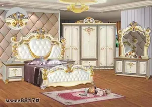 Royal Bed Frame With 2 Drawers, Mirror, Wardrobe, Mattress