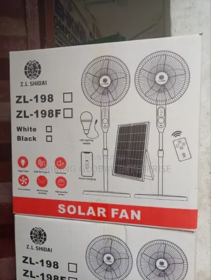 All in One 16"Inches Solar Rechargeable Fan
