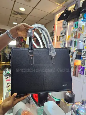 Black Leather Laptop Bag