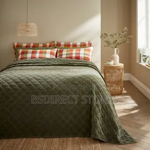 Dunelm the Edited Life Kemble Olive Bedspread 100% Cotton