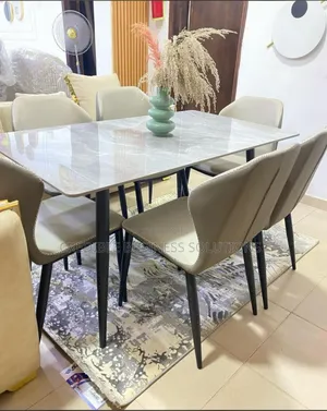 Marble Top Dining Table Set With 6 Chairs