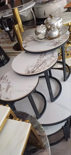 Quality Marble Top 3in1 Side Stools Set