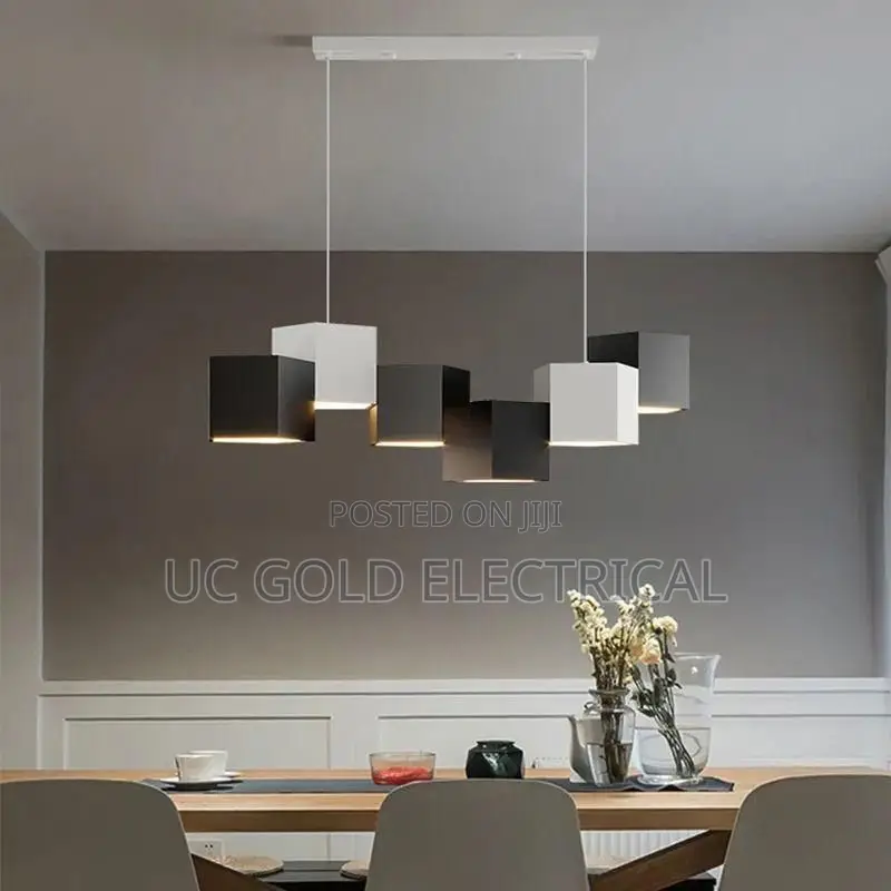 Modern Rectangular Chandelier Simple Lustre White Chandelier