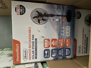 Home Worx 18” Rechargeable Fan With Panel and Bulb