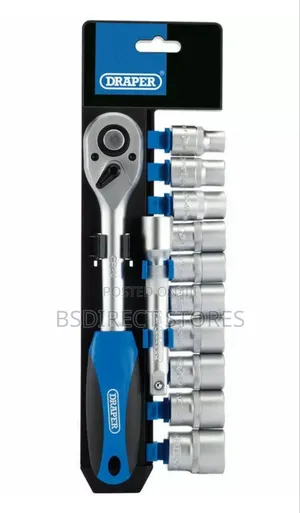 Draper 1/2" Sq. Dr. Metric Socket and Ratchet Set 12 Piece