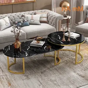 120cm Double Oval and Round Center Tables - Marble Centre Table