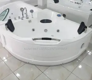 Double Corner Jacuzzi Bathtub With Jets Shower–2025 Model