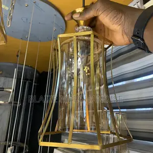Dropping Pendant Chandelier Gold Glass Bulb