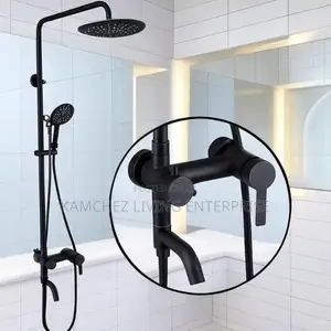 Black Standing Shower With Mixer Tap – Leakproof Design