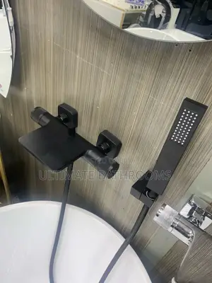 2 Control Black Acrylic Bathtub Shower Mixer Faucet 5