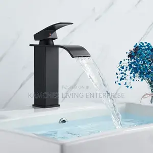 Black Waterfall Basin Mixer Tap – Hot Cold Control