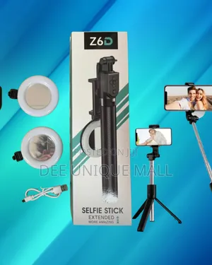 Selfie Stick Z6d With Double Ring Light Ring